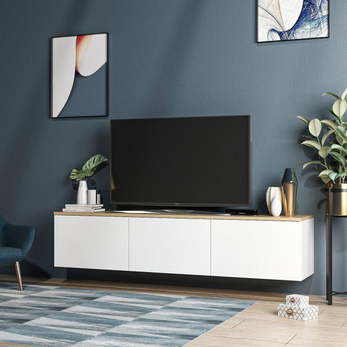 Hanah Home Soporte para TV Blanco y Roble